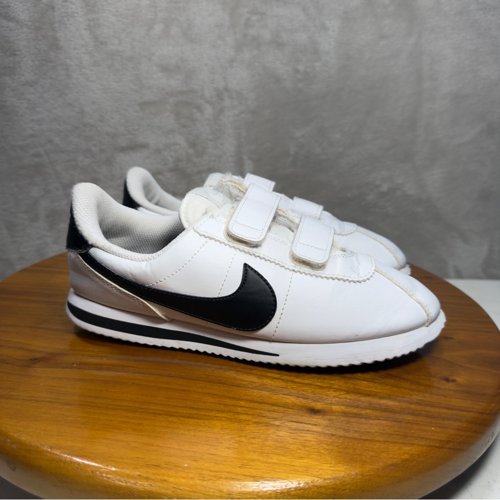Nike Cortez Basics SL White Black 904767-102 Shoes Youth Sz 3Y Double Strap